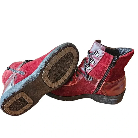 Saute Mouton Riley Suede Leather Boho Fall Winter Women's Ankle Boots Red  Sz 38 - Picture 6 of 16